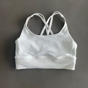 Lululemon Energy Ribbed Longline Sports Bra in White